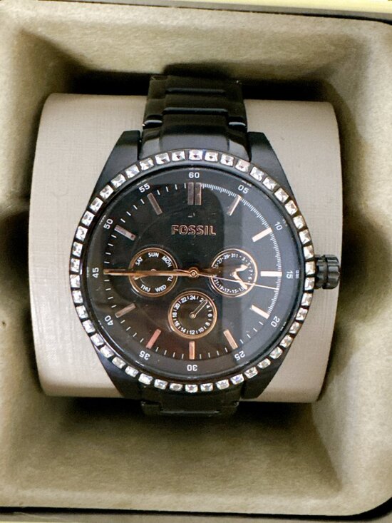 Fossil BQ1546 Multifunction Swarovski Crystal Carissa Women\'s Black Watch